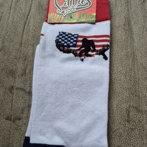 White and Red USA Design Socks